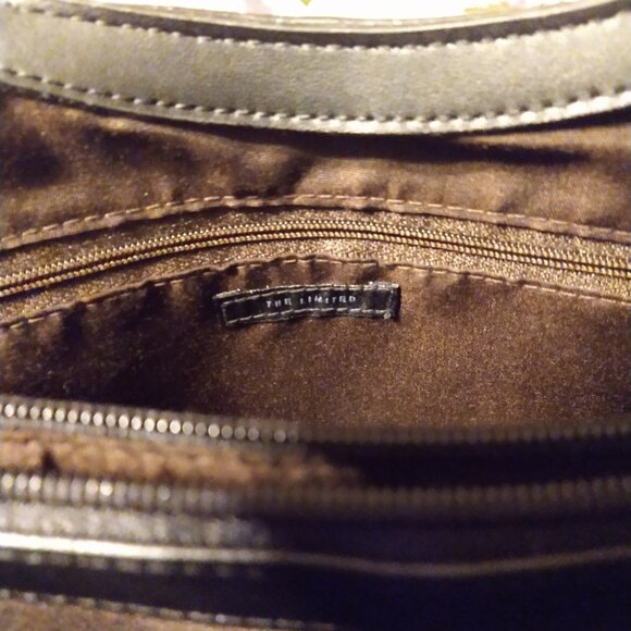 The Limited Large Geometric Black & Cream Tote Purse Handbag - Picture 4 of 9